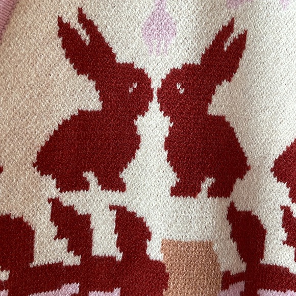 Free People Snow Bunny Crop Sweater Pajama Lounge Set Candy Combo Pink NWT - Picture 5 of 11